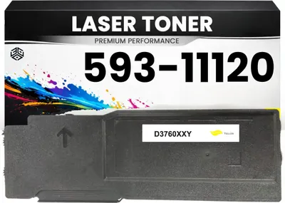 Produktbild von Toner 593-11120 Gelb für Dell 59311120 Premium Alternative für Dell Color Laser C3760dn, C3760dnf, C3760n, C3765dnf MFP