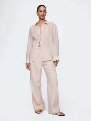 Produktbild von GAP Hose, Weit geschnitten, aus Leinen-Viskose, mit elastischem Bund, Beige XL