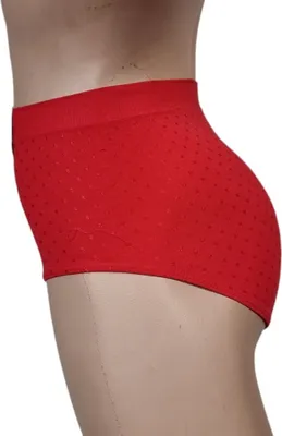 Produktbild von Dekker Taillenslip Damen Hüftslip Seamless 3er Pack ohne Nähte super elastisch (Packung, 3er - Pack) Satinpünktcken rot, Gr. XL