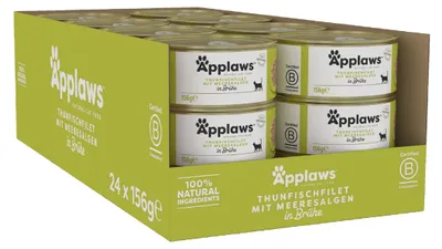 Productafbeelding van Applaws: 100% natuurlijk premium natvoer voor katten, met tonijnfilet en algen