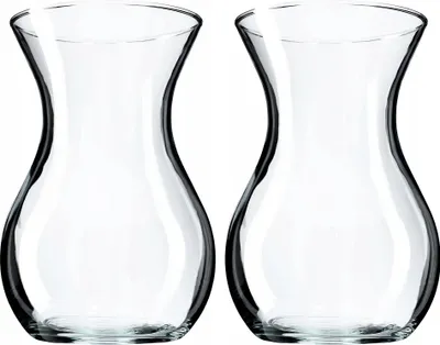 Obrázok produktu pre Sklenené vázy – sada váz na kvety – balenie po 2 kusy – výška 18 cm – na rezané kvety