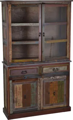 Produktbild von MiaMöbel Buffet Cancun 120x202x40 cm Shabby Chic Massivholz Pinie Bunt