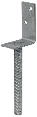 Obrázek produktu pro Patka sloupku, L profil, 70x200mm, tloušťka: 4mm, otvor: Ø20mm, žárově zinkovaná