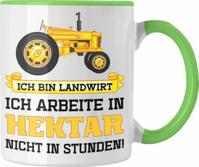 Produktbild von Trendation - Landwirt Geschenk Tasse Landwirtschaft Geschenke für Männer Traktor Spruch Kaffeetasse (Grün)