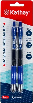Produktbild von Kathay 86210530 Kugelschreiber - Blau - Mine 0,7 mm - Klickmechanismus - Ideal als Schulbedarf