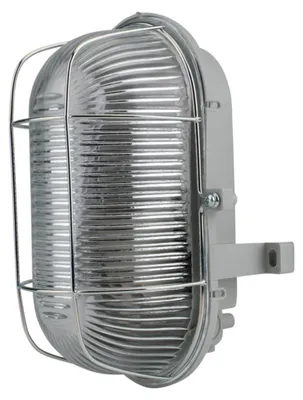 Ovale Wandleuchte E27 max. 100 W IP44 Grau Metall