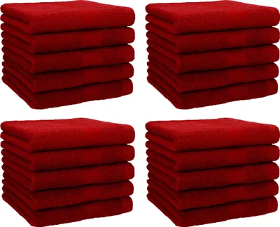 Produktbild von Betz 20 Stück Gästetücher 30x50 cm PREMIUM 100% Baumwolle Set  Farbe: rubinrot