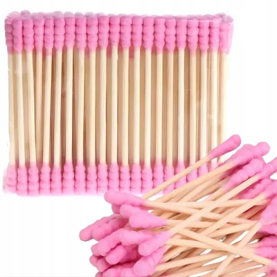 Zdjęcie produktu dla Patyczki higieniczne do uszu kosmetyczne z bawełną różowe TSG-437 100 szt.
