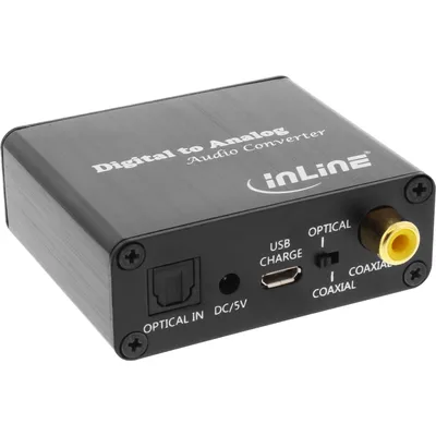 Immagine prodotto di InLine® 65002K Convertitore audio da digitale ad analogico, ingresso Toslink e RCA a uscita stereo RCA, alimentazione USB