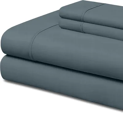 Productafbeelding van 4delig Lakenset Bed150 Microvezel Hoeslaken Bovenlaken Grijsachtig