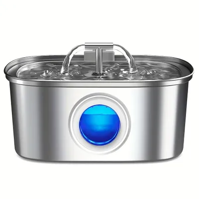 Produktbild von 3,2L Trinkbrunnen aus Edelstahl für Katzen und kleine Hunde USB