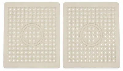 2er-Pack Abtropfmatte für Spülbecken, Antirutsch, Gummi, 25,4x30,48 cm, Braun