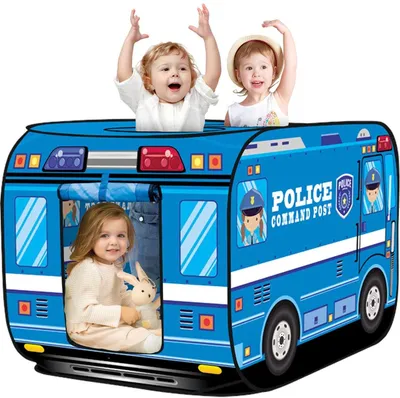 Productafbeelding van Kindertent, opklapbaar schoolbus speelhuisje, inklapbaar, geschikt voor binnen en buiten, vanaf 3 jaar