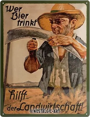Produktbild von Nostalgic-Art Blechschild 30 x 40cm  Wer Bier trinkt... hilft der Landwirtschaft