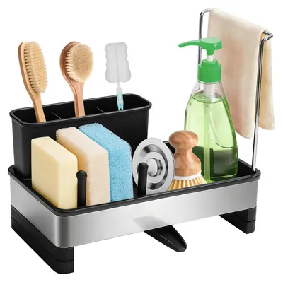 Image de Organisateur de cuisine flexible avec égouttoir (noir)