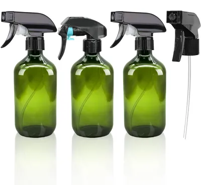 Zdjęcie produktu dla Spryskiwacz do roślin butelka z rozpylaczem - PET - 500 ml - 3 sztuki - Przezroczysty zielony - Regulowana dysza