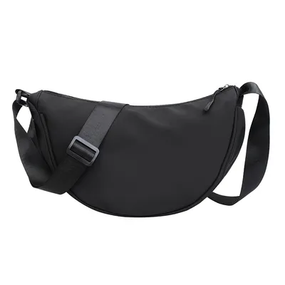 Produktbild von Lässige Schultertasche aus Nylon, verstellbarer Gurt, Crossbody Tasche,Umhängetasche 30cm x 17cm x 12cm,Schwarz