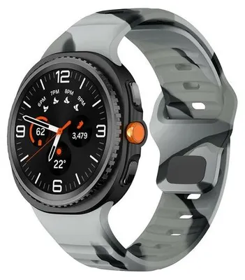 Produktbild von By Qubix Wave Silikonband - Camouflage Grau - passend für Samsung Galaxy Watch 9 - 40 mm / 44 mm