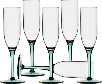 Produktbild von Sekt Champagner Glas Set 6 Stück, Ecozen Kunststoff, unzerbrechlich