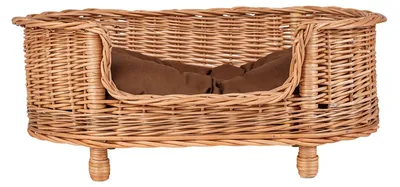 Produktbild von Esoria Weidenkorb für Haustiere mit braunem Kissen TheWickerStories