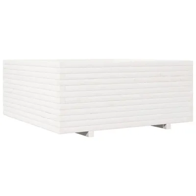 Obrázek produktu pro vidaXL květináč bílý 110x110x49,5 cm z masivního borovicového dřeva