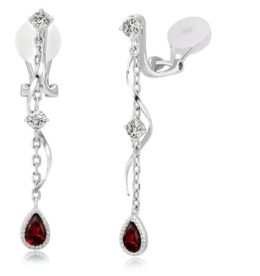 Image de Clips d'oreilles hypoallergéniques, en zircone, de 45,5 mm, pour femmes