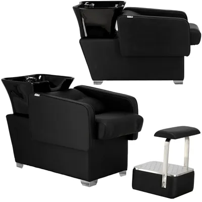 Produktbild von Friseursalon Waschbecken Paola für den Friseursalon, bewegliche keramische Schüssel, Armatur, Wasserhahn, Duschkopf.