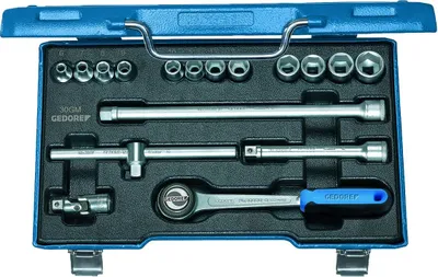 Produktbild von GEDORE 30 GMU-3 Steckschlüssel-Satz 3/8" 17-teilig 6-kant 6-19 mm, 6235980