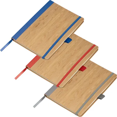 Produktbild von 3x Notizbuch / Cover aus Bambus / DIN A5 / 192 Seiten / 3 Farben