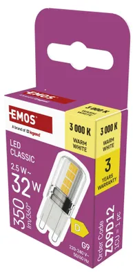 LED Lampe Classic JC / G9 / 2,5 W (32 W) / 350 lm / Warmweiß
