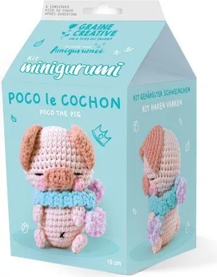 Obrázok produktu pre Graine Creative Amigurumi háčkovaná sada prasiatko Poco 10 cm plyšová hračka