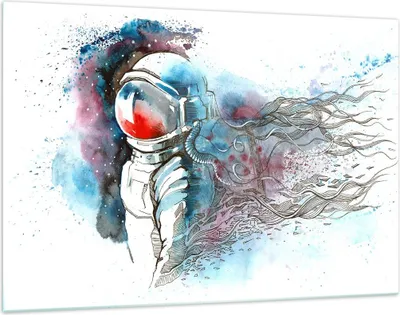 Produktbild von Bilder auf glas - Astronaut Universum Astronomie Entdecker - 120x80cm - Glasbilder - Wandbilder - Kunstdruck - Wanddekoration aus Glas - Glas Bilder - Wandbild auf Glas - GAA120x80-2993