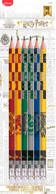 Produktbild von maped Harry Potter Bleistifte HB rot, gelb, grün, grau, blau, gelb mit Radierer, 6 St.