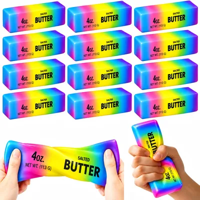 Produktbild von 12er Rainbow Butter Squishy Set,Anti-Stress-Spielzeug und Slow Lustigen Squeeze Toy für Büro,Schule,Alltag
