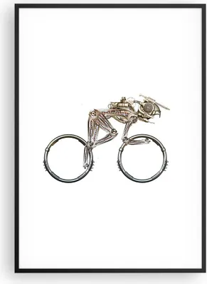 Produktbild von Gerahmtes Poster - Schwarzer Rahmen - Fahrrad Roboter Modern - 70x100 cm - Wand Bild - Wanddeko - Wandbilder - Wandposter - Bilderrahmen - Bilder - Kunstdruck - Wandbild - P2BPA70x100-4194