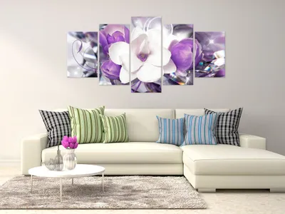 Produktbild von Akustikbild Blumen 200x100 cm Bilder Akustikschaum Hochleistungsschallabsorber Schallschutz Leinwand 5 tlg Wandbild Raumakustik Schalldämmung b-A-0299-b-n