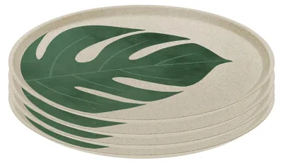 Immagine prodotto di Set di 4 piatti grandi MONSTERA, Ø 25,5 cm, deserto naturale, KOZIOL