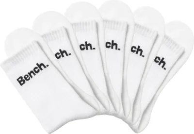 Produktbild von Bench Tennissocken Damen Herren Sportsocken, Crew Socken 6 -teilig 6x weiß Größe 43/46