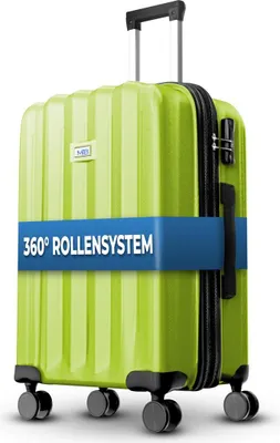 Produktbild von Reisekoffer 1052 Reisetasche Koffer Handgepäck Tasche Trolley ABS Grün L-65cm