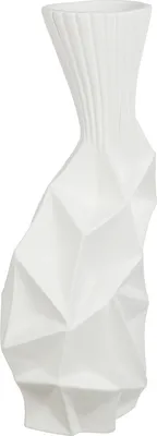 Produktbild von Gilde Vase, "Pisa", Keramik, weiß, VE 2, L. 15 cm, B. 18.5 cm, H. 44 cm 58168 4063387581681