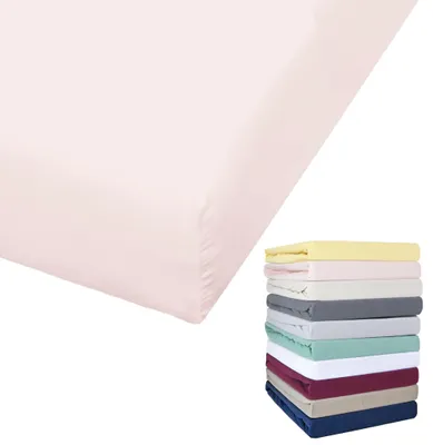 Produktbild von Bierbaum Jersey Spannbettlaken 27cm Steghöhe 90x190-100x200 / 140-160x200 / 180-200x200 cm Grau Gelb Weiß Grün Blau, Farbe:Rosa, Größe:140x200cm Spannbettlaken