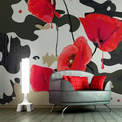 Produktbild von Basera Fototapete Mohnblumenmotiv 10040906-38, Vliestapete, 250x193 cm