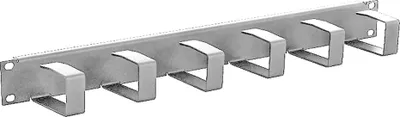 Produktbild von Tritón RAC-VP-X21-A1 Kabelführungsplatte, Triton RAC-VP-X21-A1, 1HE mit 6 St. Metallbügeln 40x70mm, lichtgrau