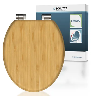 Produktbild von SCHÜTTE WC Sitz BAMBUS, massiver Toilettendeckel mit Absenkautomatik, Toilettensitz Holz