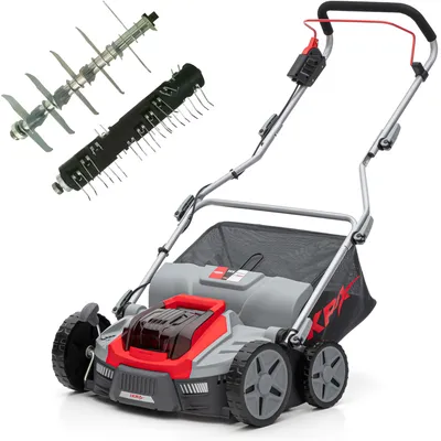 Produktbild von IKRA Akku Vertikutierer Rasenlüfter IB-SR 36 | 36V Bosch System | 36 cm Arbeitsbreite | Arbeitstiefen –12 mm bis +10  | 45l Fangkorb | ohne Akku