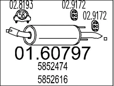 Produktbild von MTS 01.60797 Endschalldämpfer für OPEL ZAFIRA B (A05) Auspuff