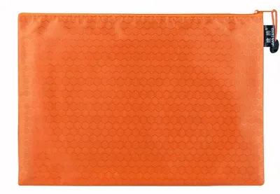 Image de 2 pochettes de rangement pour documents, orange, format A5, 24x18 cm, en toile, imperméables
