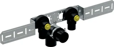 Immagine prodotto di Set angolare di raccordo Geberit GE FlowFit, premontato doppio, d 20 mm x Rp 1/2, AD 15,3 cm, RG+, 1 pz.