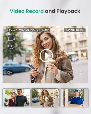 Obrázok produktu pre Video interkom pre dvere – 7-palcový dotykový displej – 1080P – Wi-Fi – Montáž na stenu