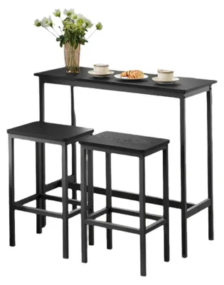 Produktbild von Bartisch-Set mit Hockern – Stehtisch – Esszimmer-Set – platzsparend